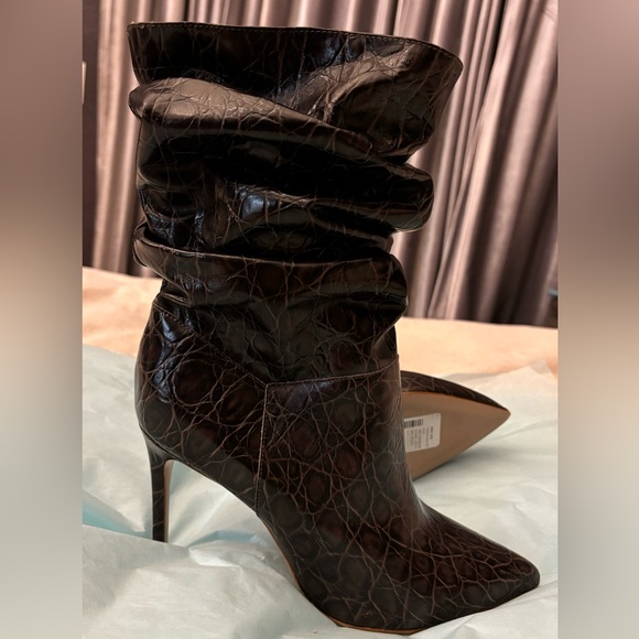 Schutz brown heeled boots size 8.5 - Picture 2 of 5